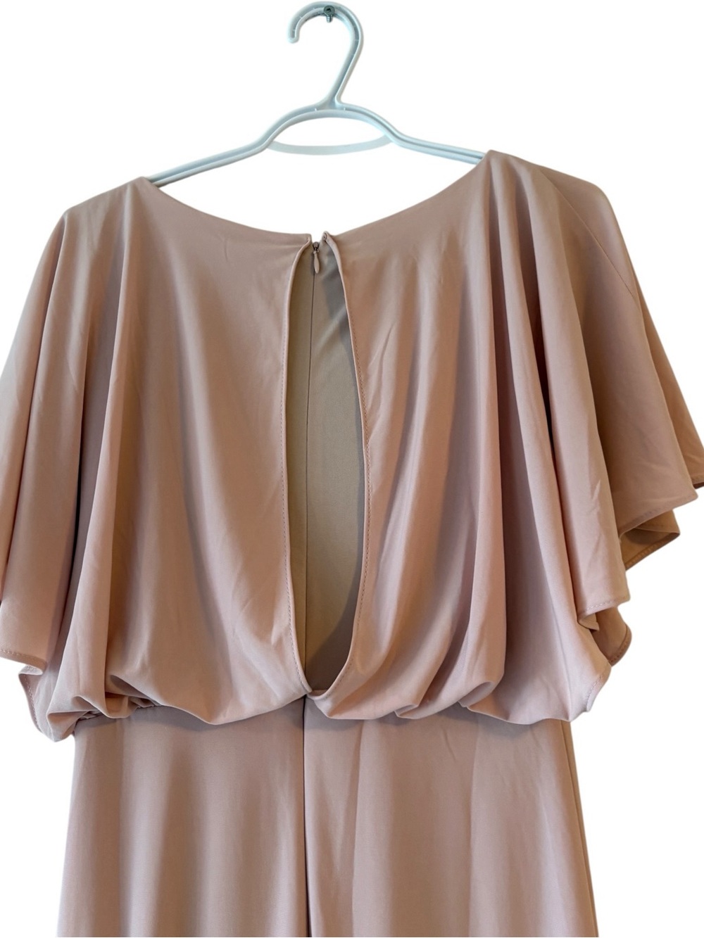 BHLDN Lena Flutter Sleeve Maxi Dress Sz 6 Blush Pink Floor-Length Evening Dress - Picture 7 of 14